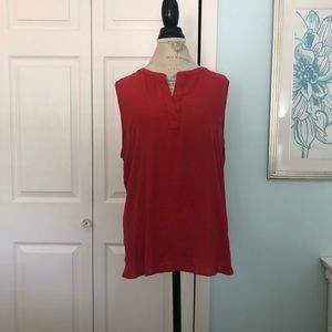 LOFT Sleeveless Red Tunic Top